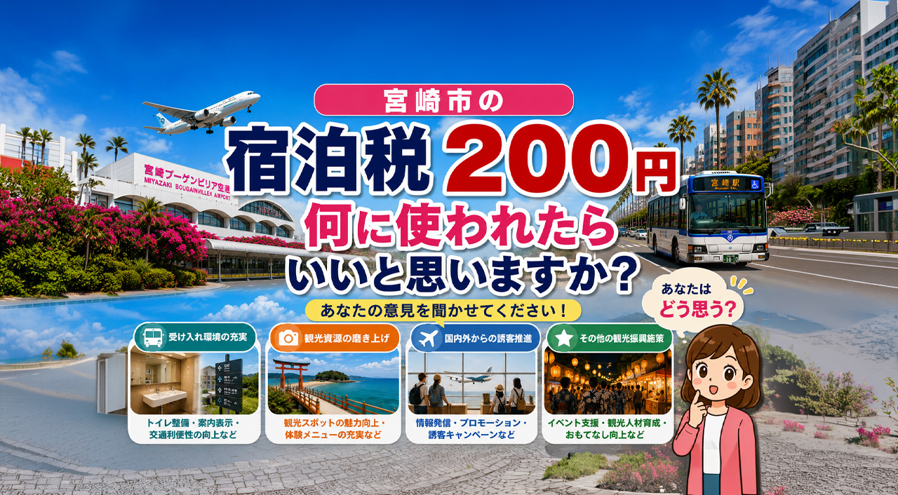 宮崎市で宿泊税がスタート　1人1泊200円は何に使われる？対象や支払い方法を確認｜ほんみや宮崎