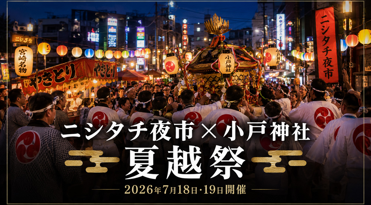 【宮崎市】ニシタチ夜市2026が7月18日開催！小戸神社夏越祭と同時開催｜ほんみや宮崎