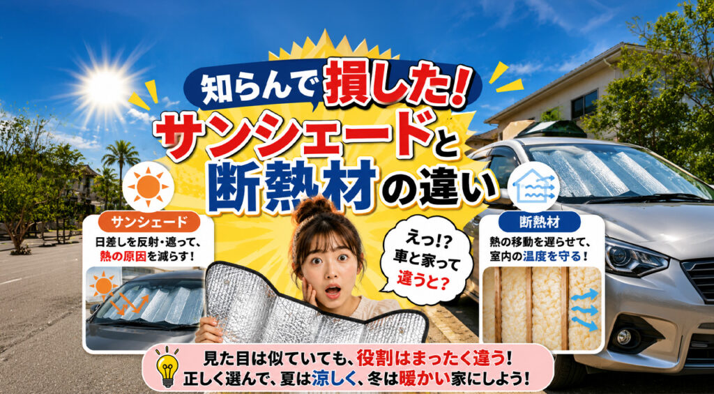 知らんで損した！車のサンシェードと住宅の断熱材は何が違う？建築士が詳しく解説