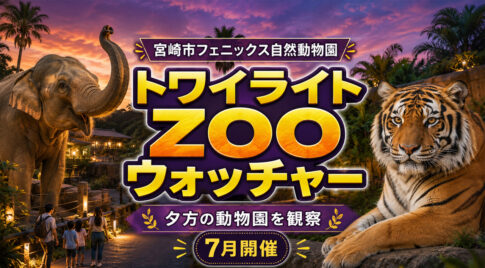 【宮崎2026】フェニックス自然動物園「トワイライトZOOウォッチャー」7月分予約受付中！夕方の動物を観察｜ほんみや宮崎