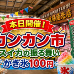 宮崎2026】8月22日本日カンカン市開催！スイカの振る舞い＆かき氷100円