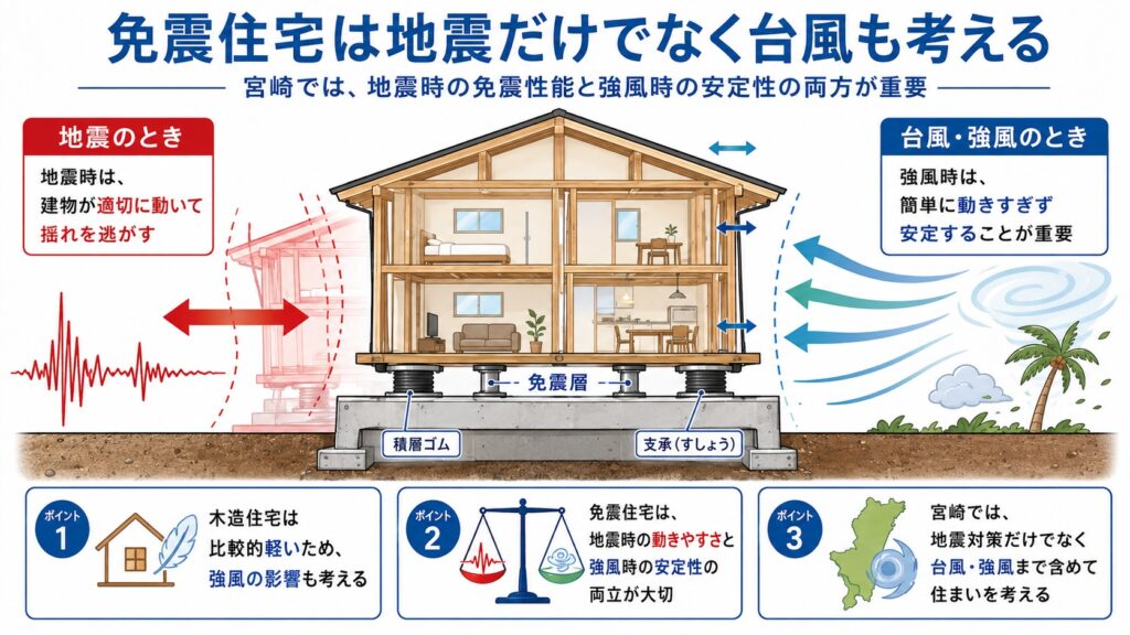 免震住宅は台風も考える