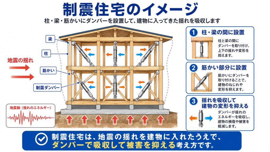 制震住宅のイメージ