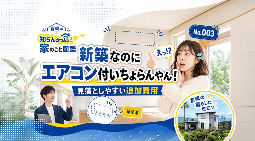 宮崎の知らんかった！家のこと図鑑 No.003｜新築なのにエアコン付いちょらんやん！｜ほんみや宮崎