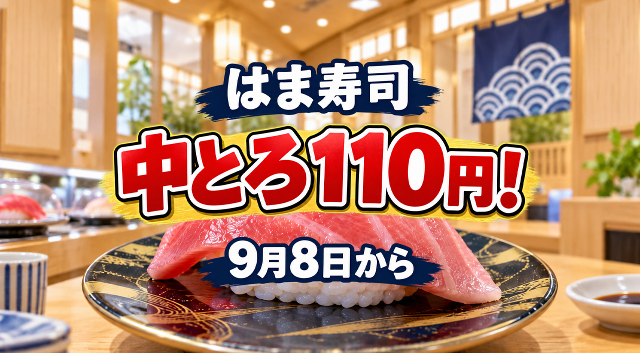 はま寿司「中とろ」が110円！9月8日から「大漁！旨ねた祭り」開催｜ほんみや宮崎