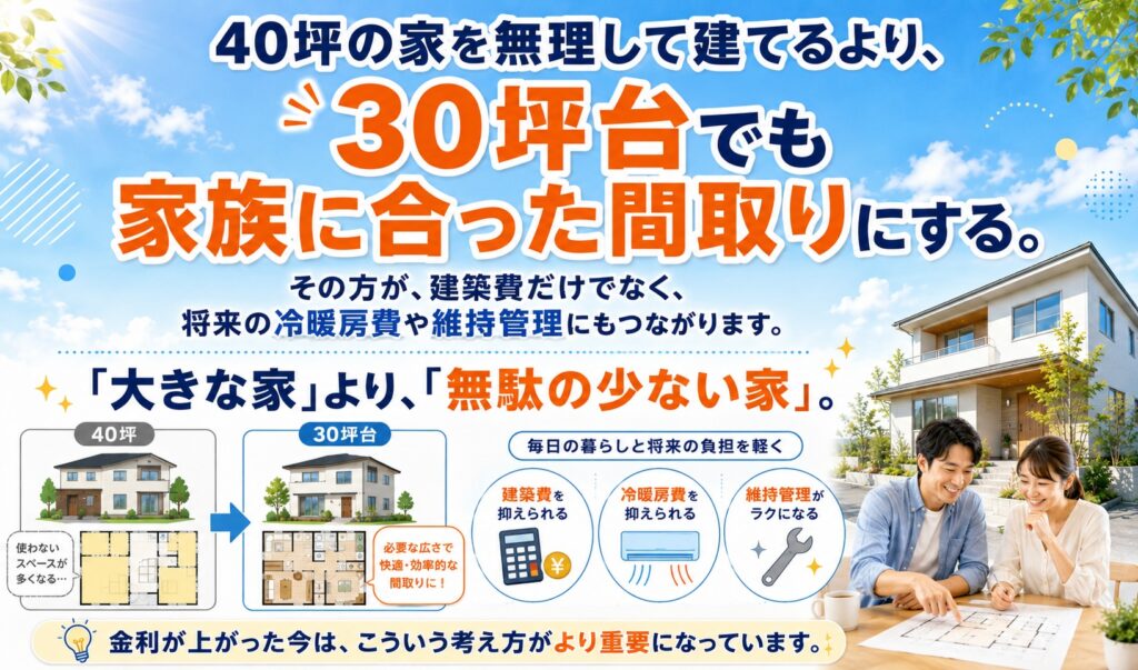 30坪台でも家族に合った間取りにする。