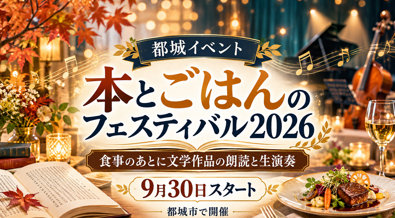【都城】食事のあとに文学作品の朗読と生演奏！「本とごはんのフェスティバル2026」9月30日スタート