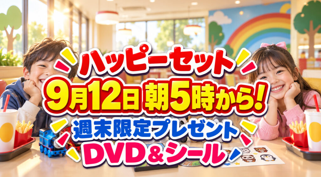 マクドナルドで2026年9月12日（土）・13日（日）の2日間、ハッピーセットの週末限定プレゼントが実施されます。｜ほんみや宮崎
