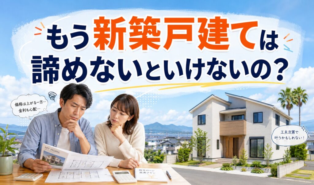 もう新築は諦めなくてはいけないの？