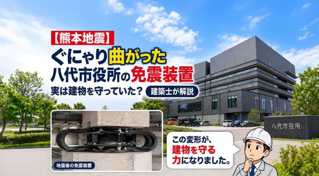 【2026年熊本地震】ぐにゃり曲がった八代市役所の免震装置　実は建物を守っていた？建築士が仕組みを解説｜ほんみや宮崎