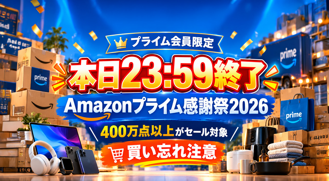 2026年Amazonプライム感謝祭 10月16日から19日まで開催の公式ビジュアル