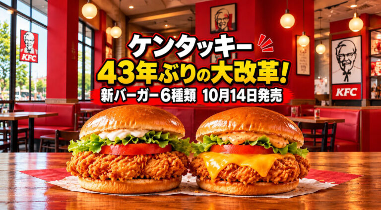 【10月14日発売】ケンタッキー43年ぶりの大改革！新バーガー全6種類、鶏もも肉に刷新
