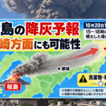 【桜島の降灰予報】宮崎方面に火山灰の可能性！洗濯物・車はどうする？10月20日最新の見方と対策